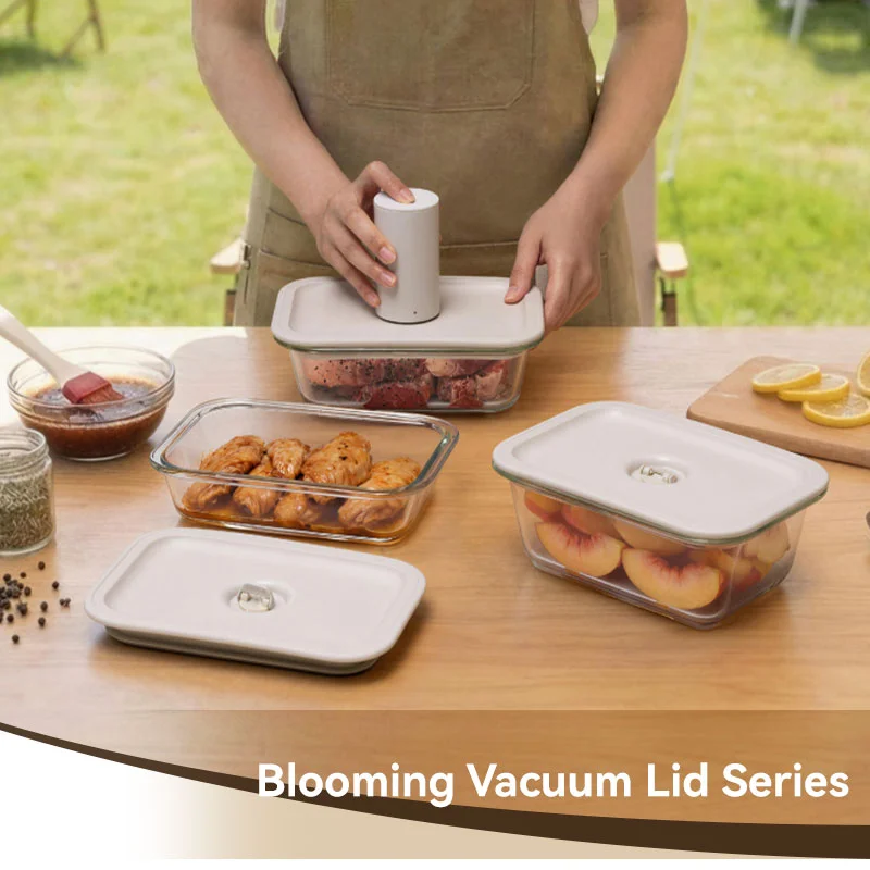 IKOO New Design Blooming Series Borosilicate Glass Food Storage Container