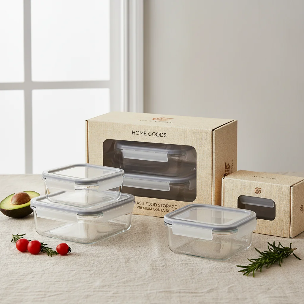Durable Rectangular Glass Food Storage Containers for Construction and Daily Use