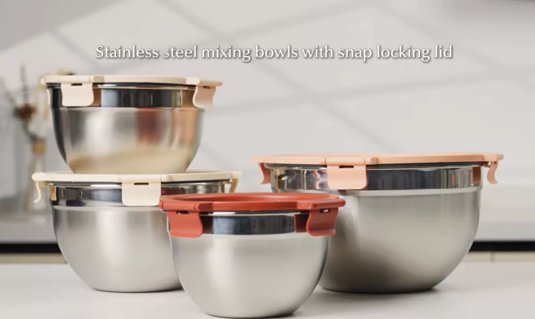 Stainless Steel Mixing Bowl with Snap Locking Lid