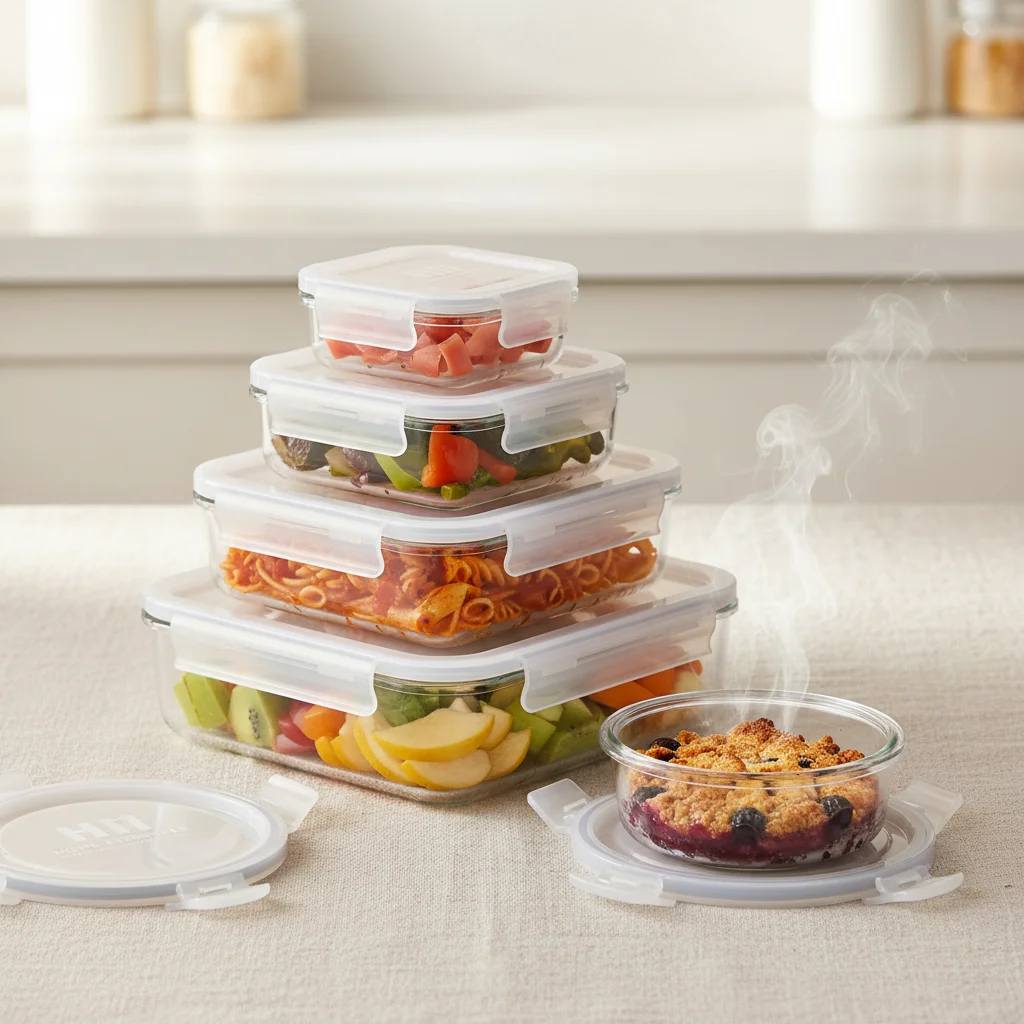 Premium glass food storage containers microwave safe for kitchens
