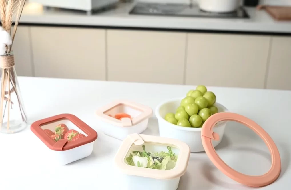 Opal White Glass Food Container with Glass Lid