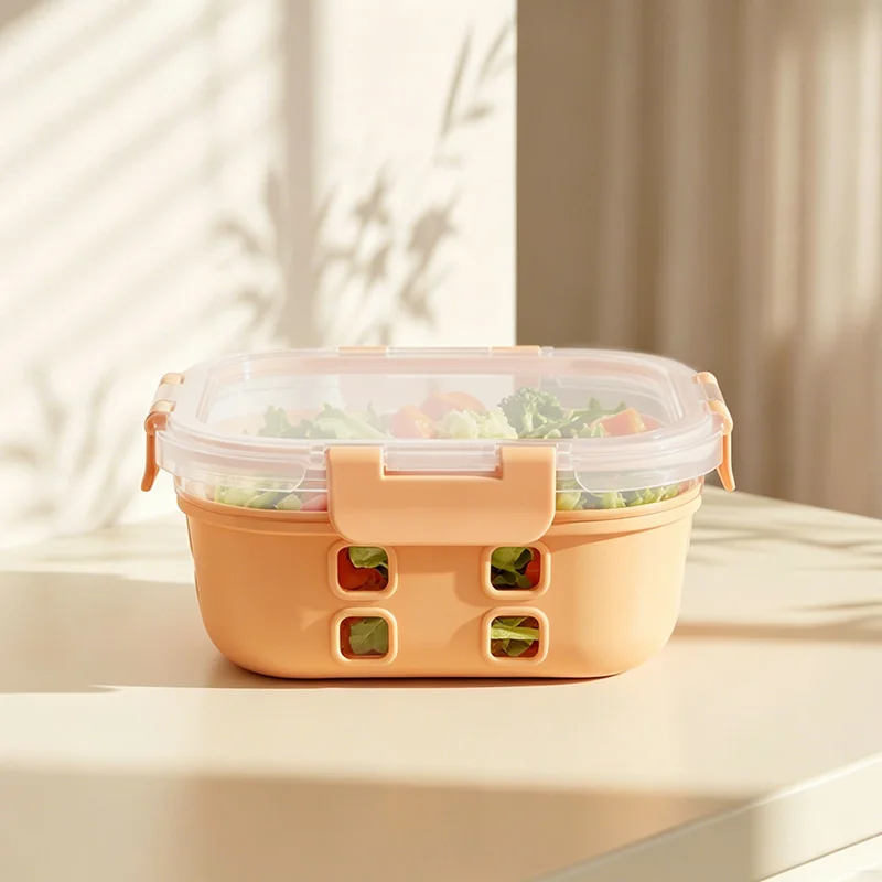 OEM/ODM Support Custom Logo Printed Glass Food Containers with Lids & Silicone Sleeves