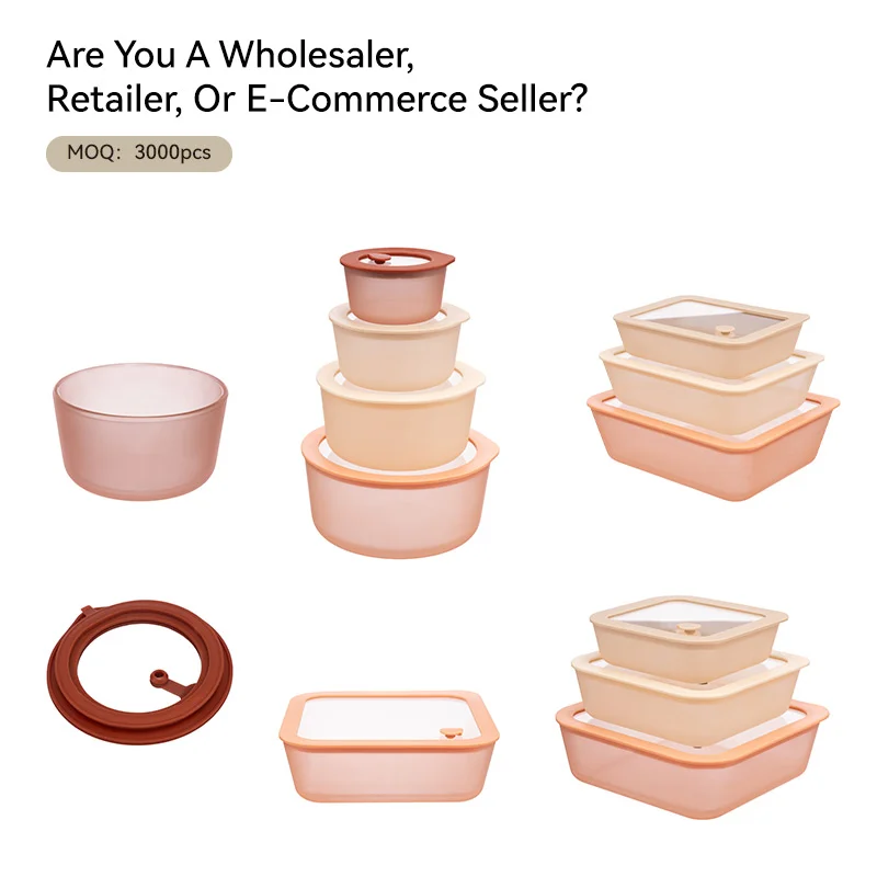IKOO Color Coating Glass  Food Container with Vented Glass Lid