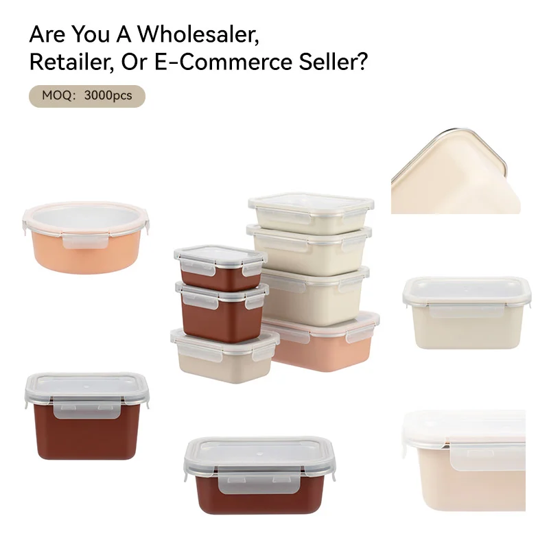 IKOO Stainless Steel Food Container 0.45mm Stackable Airtight