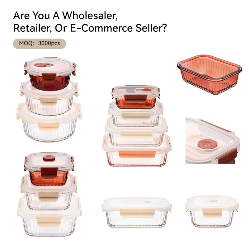 IKOO Color Sprayed Glass Food Container with 4 Lock PP Lid Factory