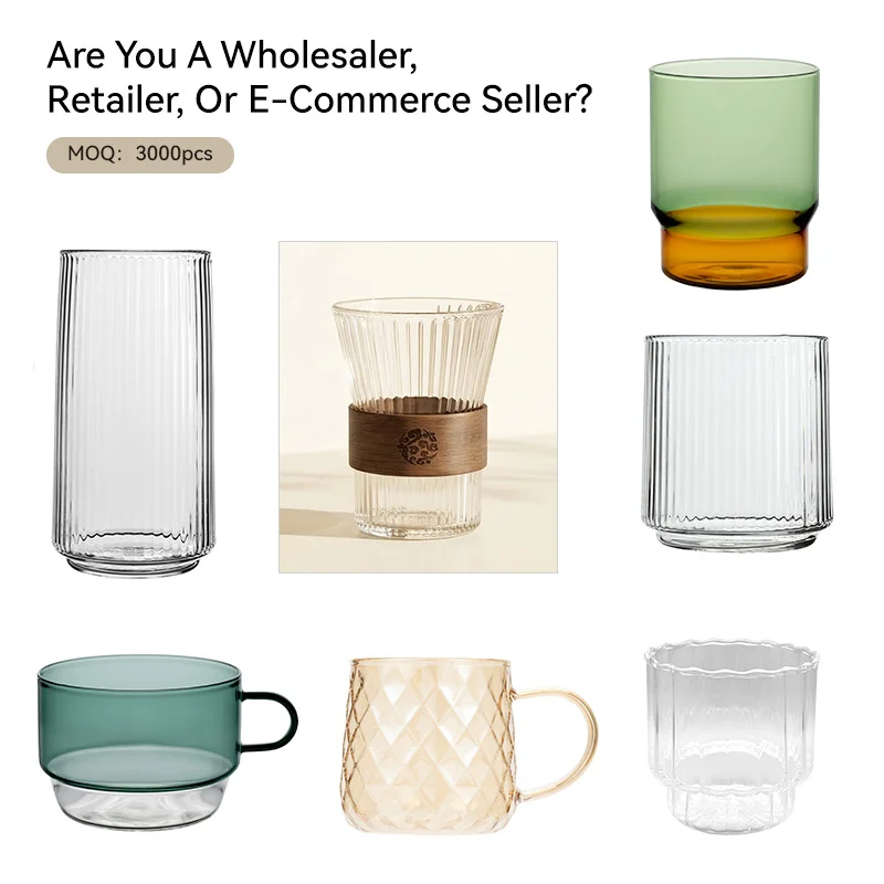 IKOO Custom Clear Glass Cup Set Wholesale