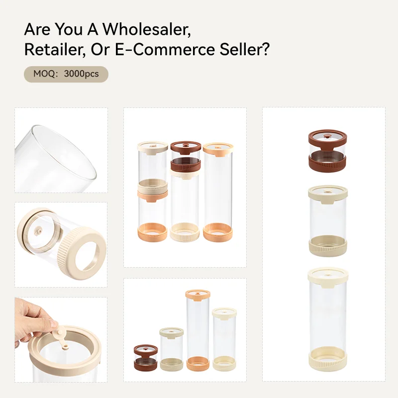 IKOO Borosilicate Glass Canister with Vented Lid and Silicone Base