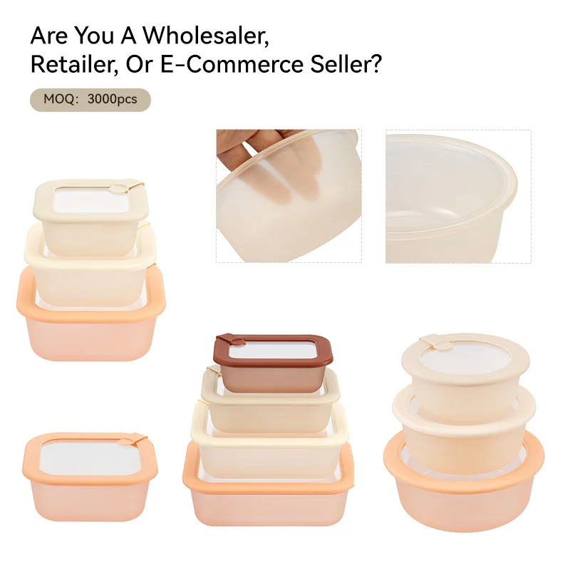 IKOO LFGB/FDA Certified Glass Food Storage Container with Glass Lids Round