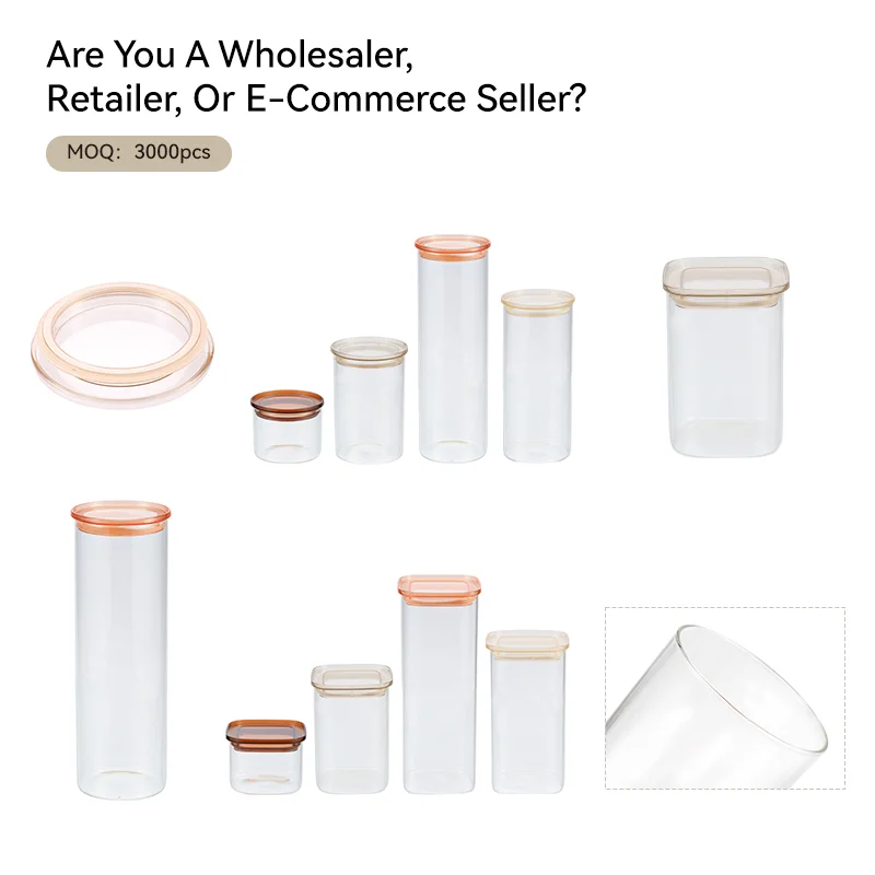 Certified Quality Borosilicate Glass Food Storage Jar for Kitchen