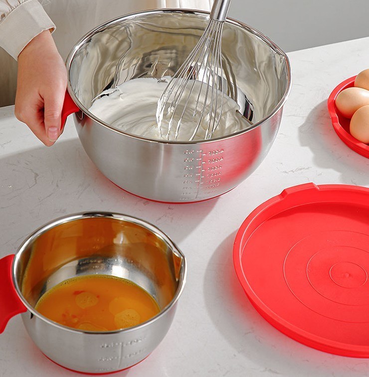 IKOO Stainless Steel Metal Nesting Storage Bowls with Non-Slip Bottoms
