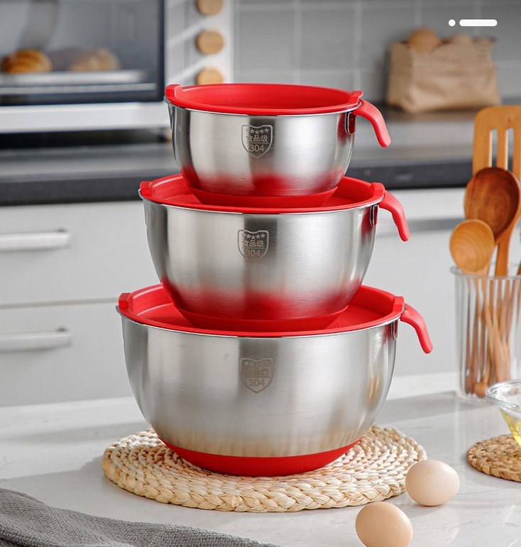 IKOO Stainless Steel Metal Nesting Storage Bowls with Non-Slip Bottoms