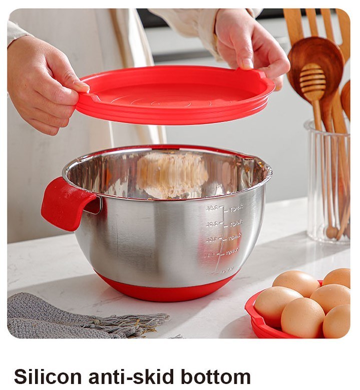 IKOO Stainless Steel Metal Nesting Storage Bowls with Non-Slip Bottoms