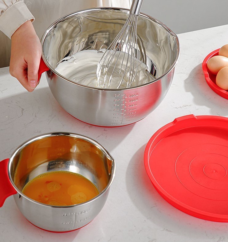IKOO Stainless Steel Metal Nesting Storage Bowls with Non-Slip Bottoms