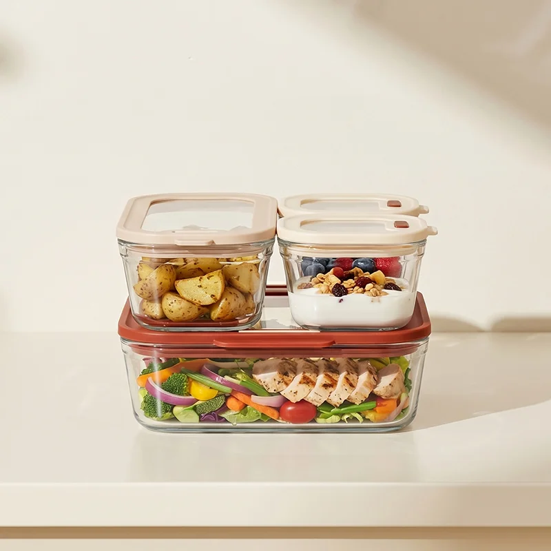 IKOO High Borosilicate Glass Food Container Set 560ml 1370ml