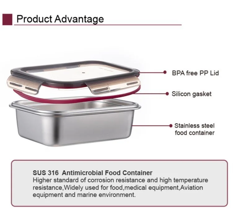 Airtight Stainless Steel Food Storage Container China Suppliers and Factory
