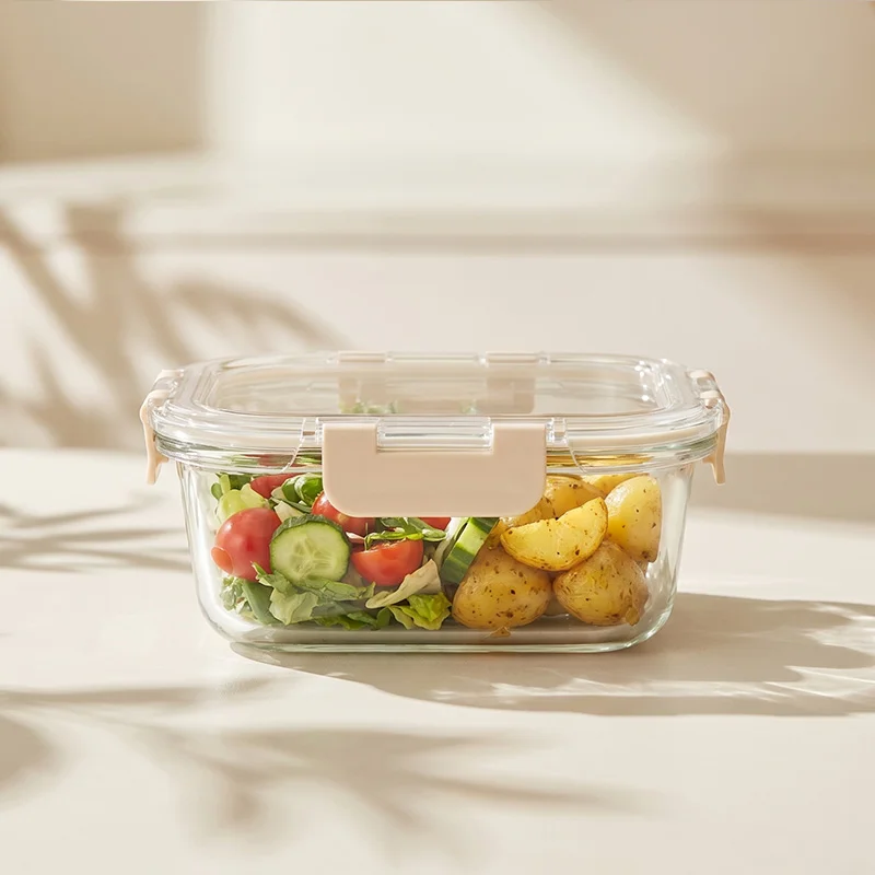 IKOO Airtight Glass Lunch Containers with Snap Locking Lids