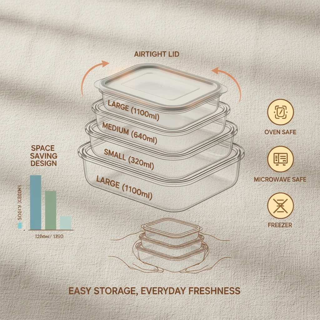 Enhancing Kitchen Efficiency with Durable Nesting Glass Food Storage Containers