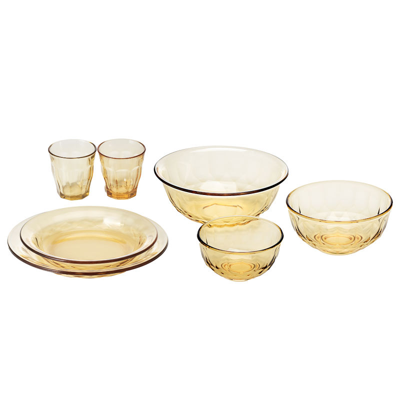 IKOO Amber Color Pie Baking Dishes with Handles for Serving and Baking