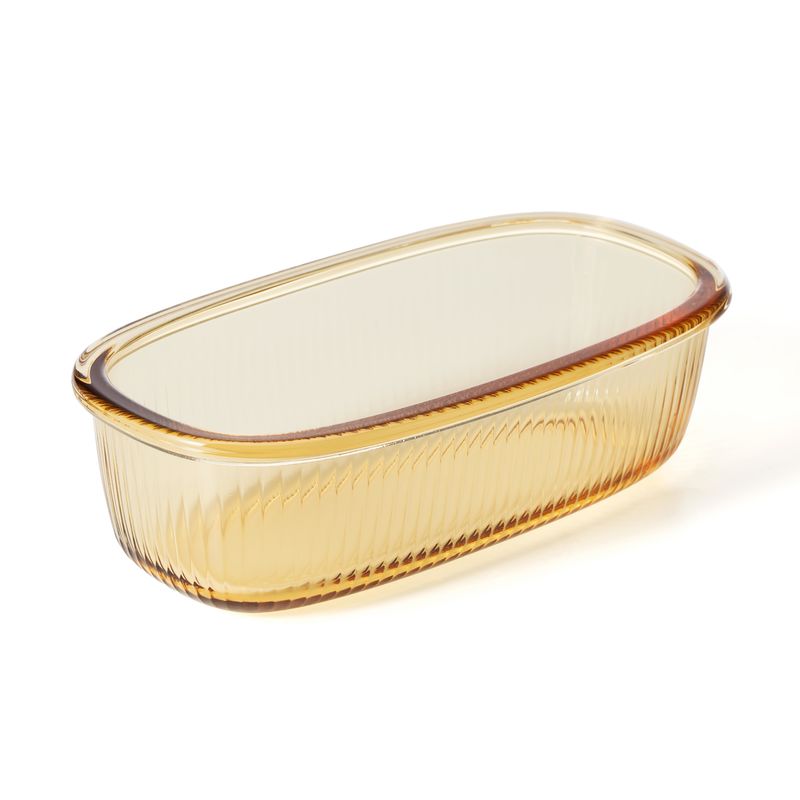 IKOO Amber Color High Borosilicate Glass Baking Dish with Handle