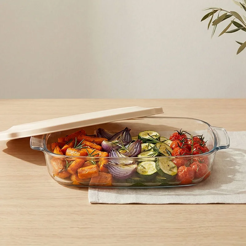 IKOO Borosilicate Glass Bakeware with PP Lid 1000ml to 3600ml