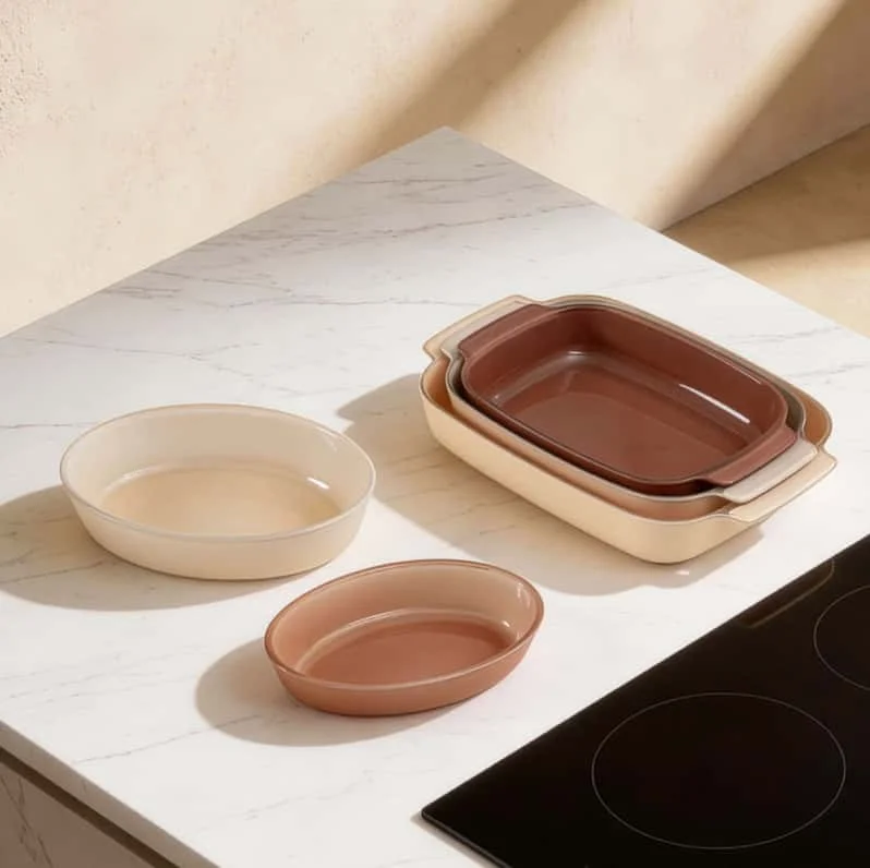 IKOO High Borosilicate Glass Baking Dish with Food-Grade Non-Stick Coating
