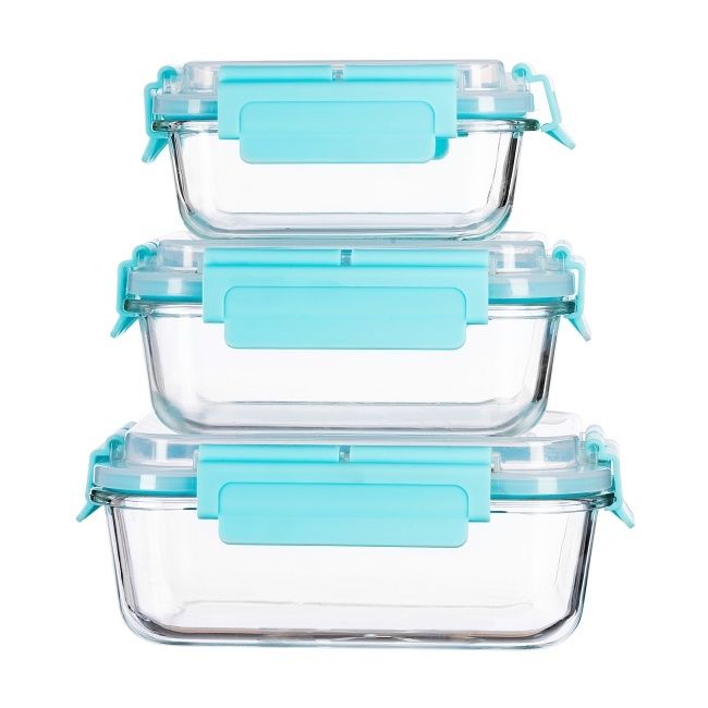 Borosilicate Glass Food Container 1050ml with Snap Lock Lid