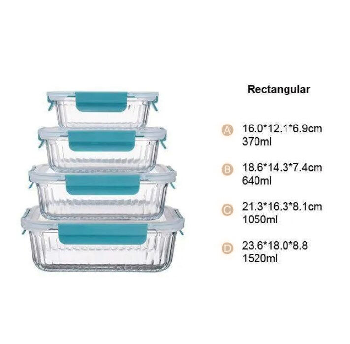 Freezer to Oven Safe Glass Food Container with Airtight Locking Lids