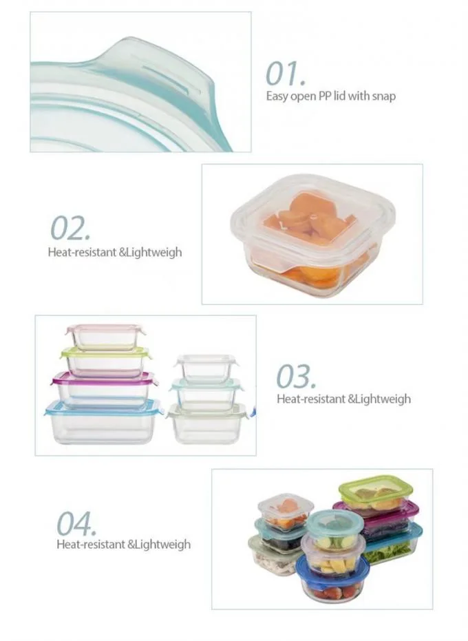 Borosilicate Glass Lunch Box – Dishwasher Microwave Freezer Oven Safe BPA Free Thermal Shock Resistant (120℃) Glass Meal Prep Container 1