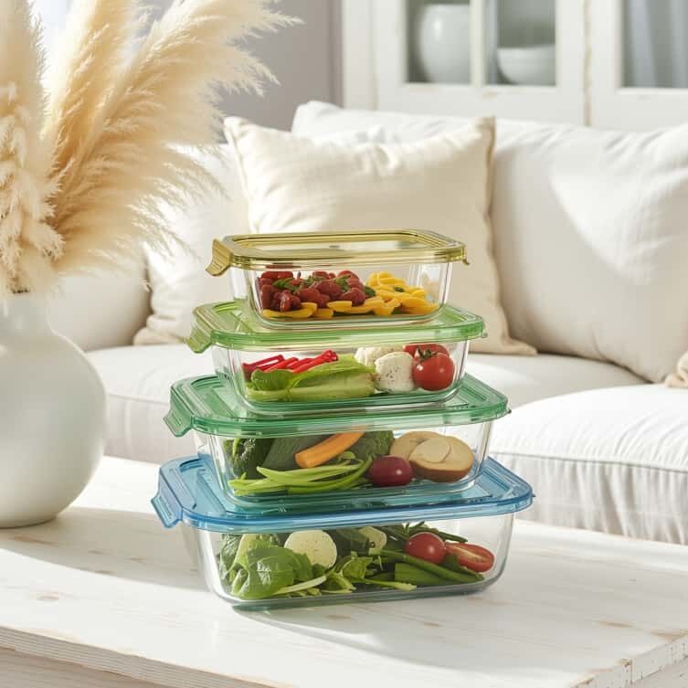 IKOO China Borosilicate Glass Lunch Box for Baking, Serving