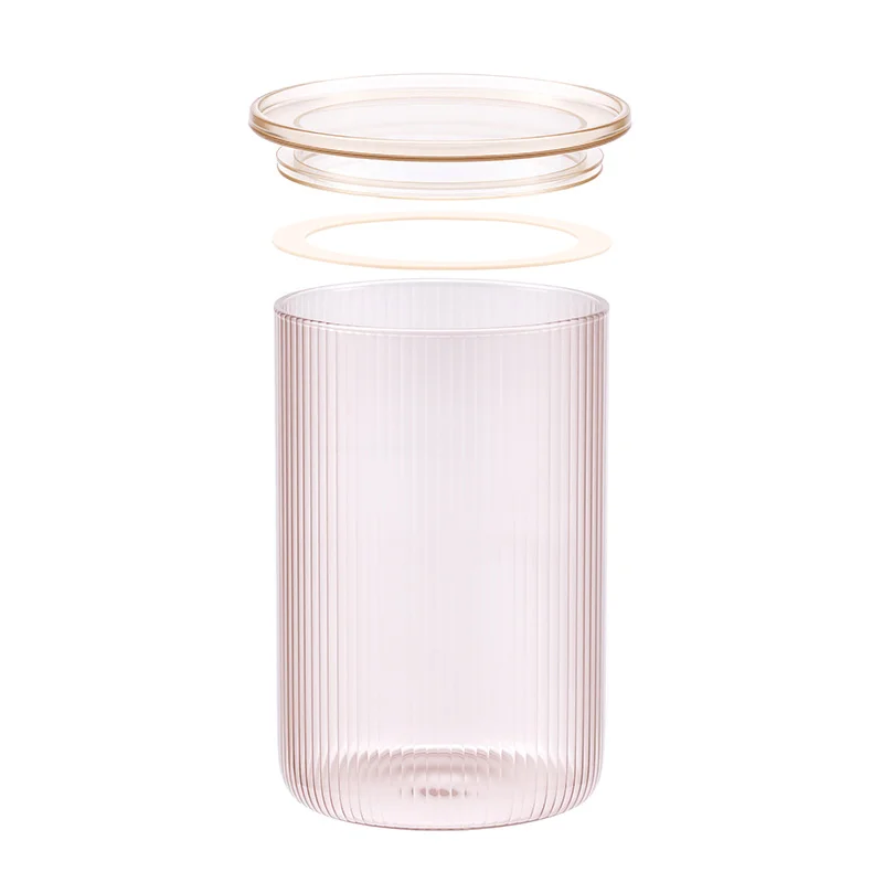High Borosilicate Glass Canister with PS Lid for Kitchen Storage