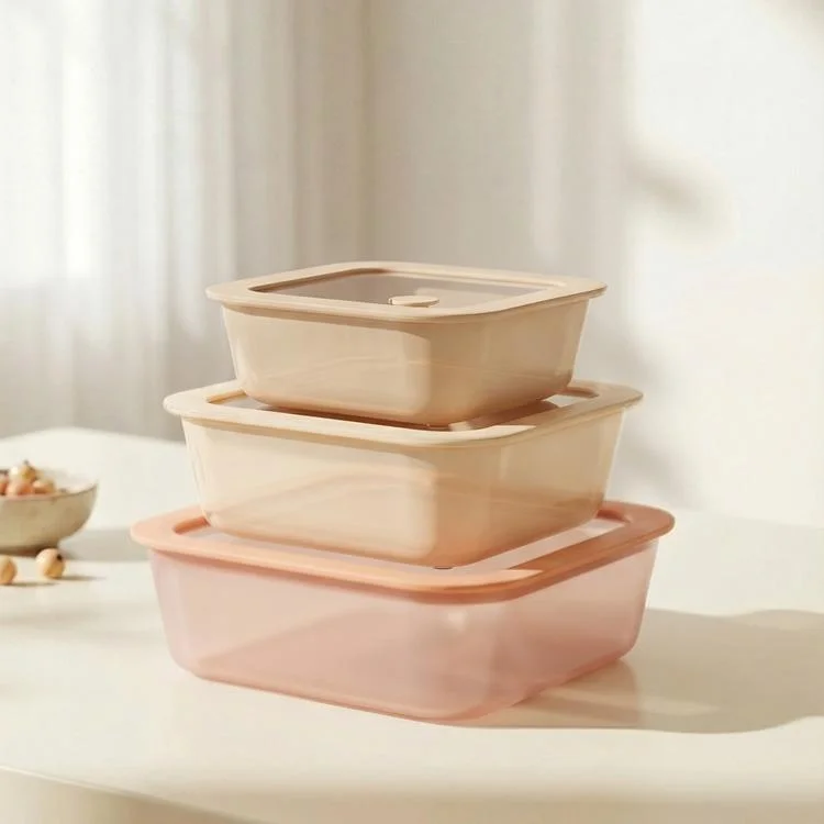 IKOO Color Coating Glass  Food Container with Vented Glass Lid