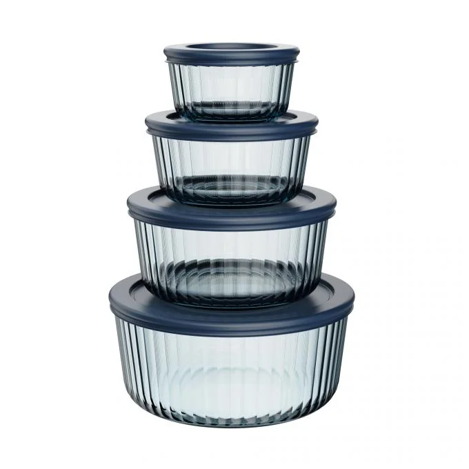Color Sprayed Glass Food Container Glass Food Storage Box With PE Lid 0