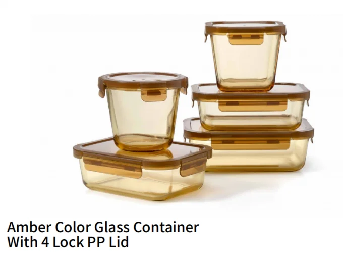 Colored Tinted Borosilicate Glassware Container for Kitchen Use and Food Storage 0