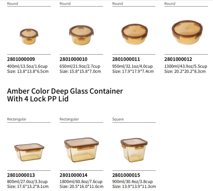 Colored Tinted Borosilicate Glassware Container for Kitchen Use and Food Storage 2