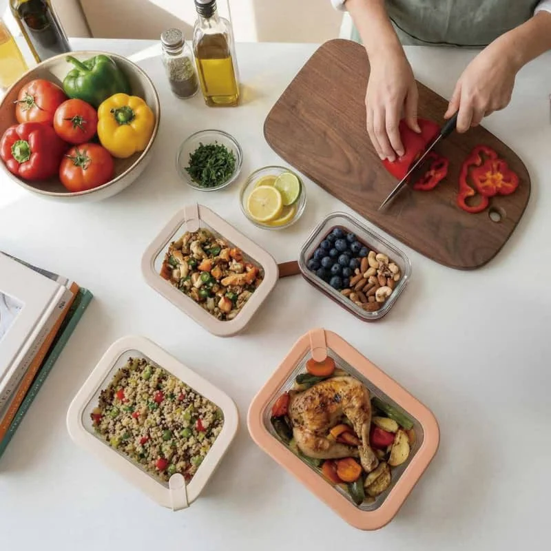 Customizable Microwave Safe Leak-Proof Plastic Free Glass Food Storage Container