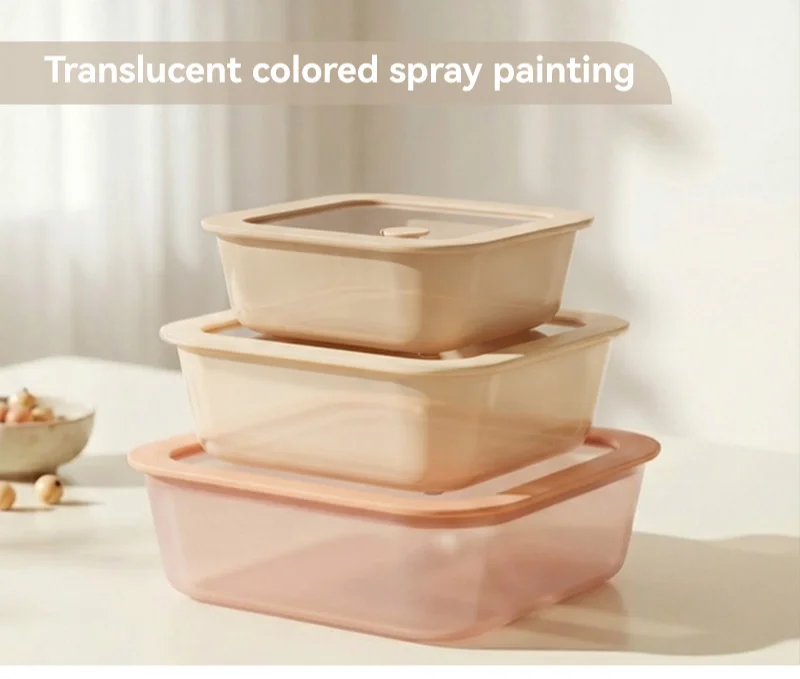IKOO Color Coating Glass  Food Container with Vented Glass Lid