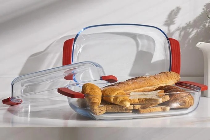 Dishwasher Safe Heat Resistant Eco-Friendly Borosilicate Glass Baking Dish Set with Handle 0