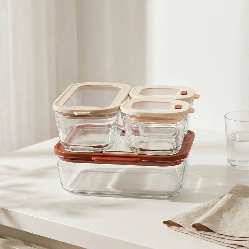 IKOO High Borosilicate Glass Food Container Set 560ml 1370ml