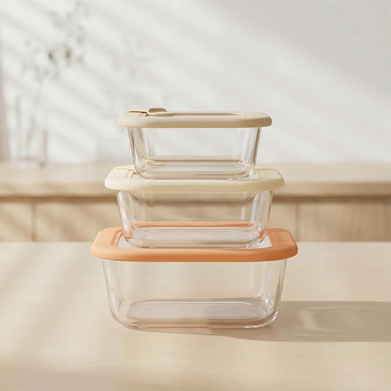 Oven and Dishwasher Safe Glass Food Container with Temper Glass Lid