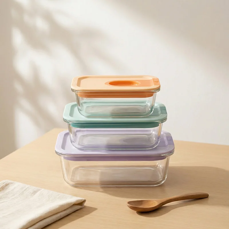 IKOO One-Handed Opening Leakproof Glass Food Container