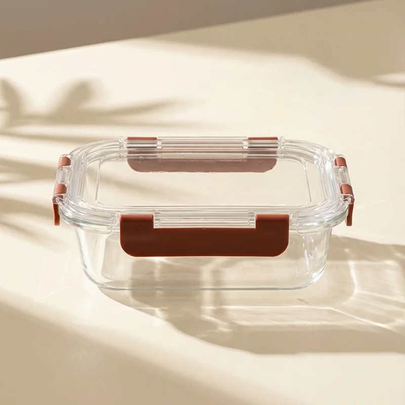 Rectangular Glass Food Storage Container with Silicone Lid