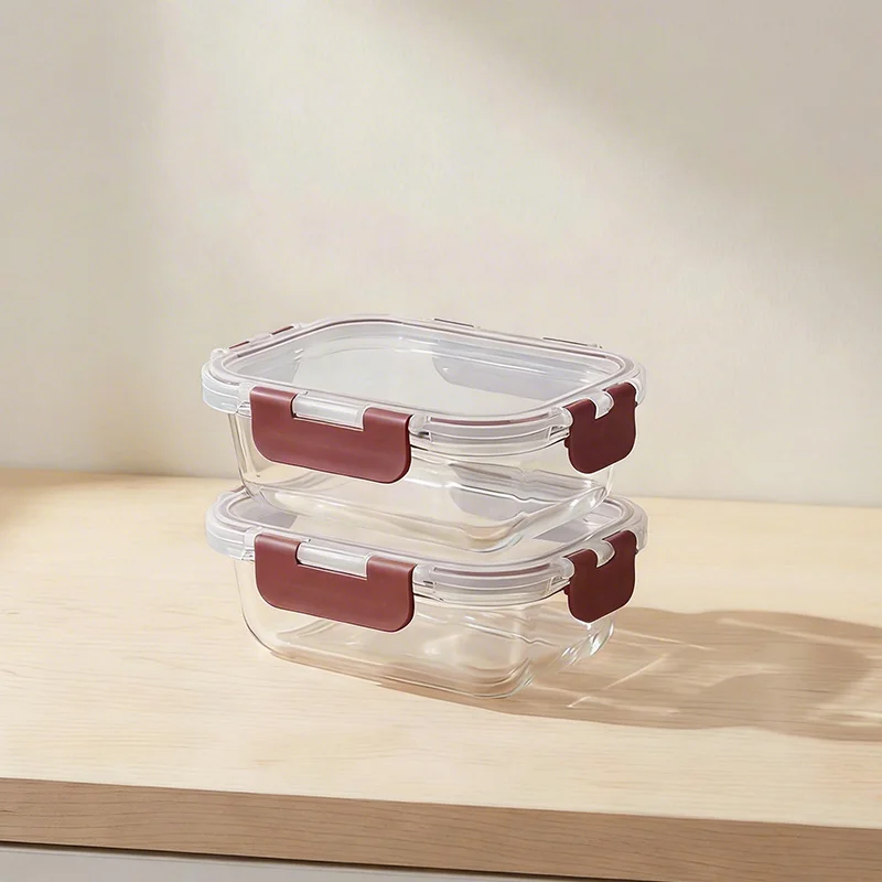 IKOO Airtight Glass Lunch Containers with Snap Locking Lids
