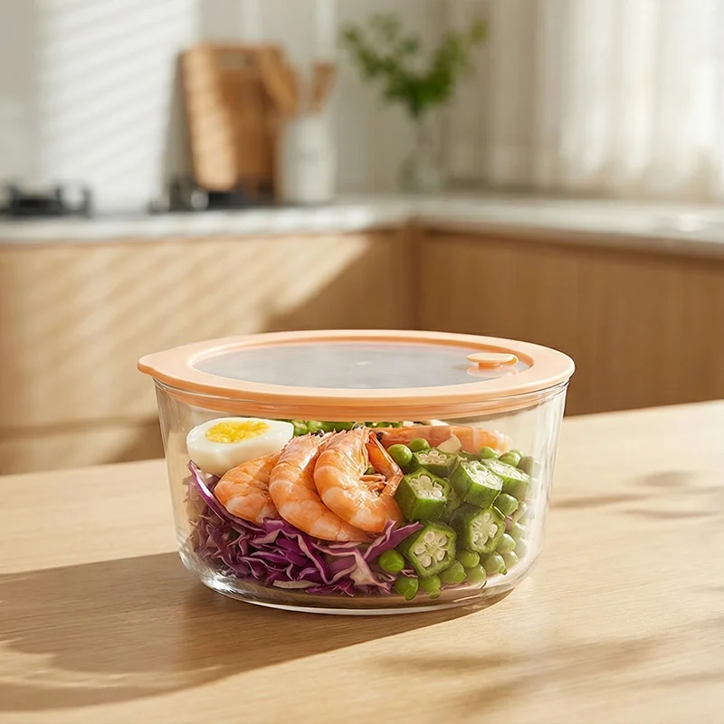 IKOO Glass Food Storage Container with Glass Lid