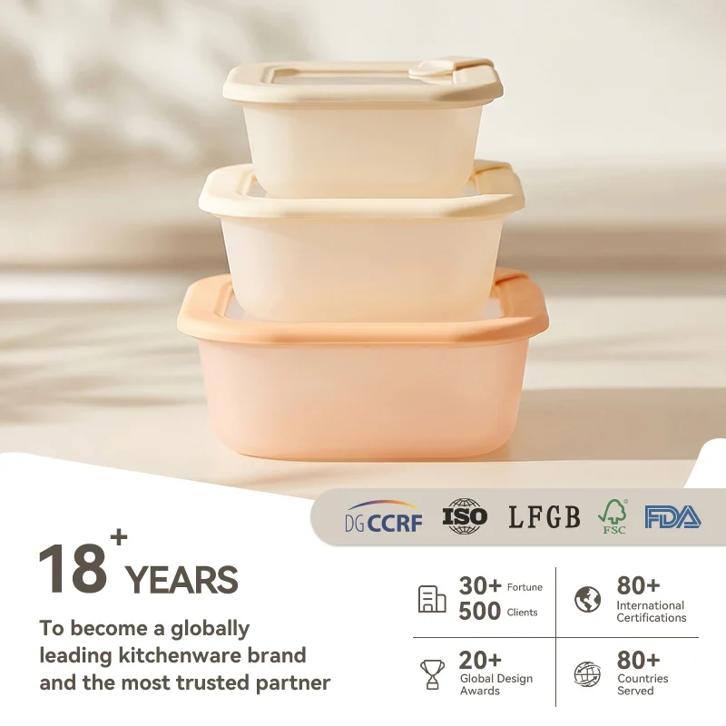 IKOO LFGB/FDA Certified Glass Food Storage Container with Glass Lids Round