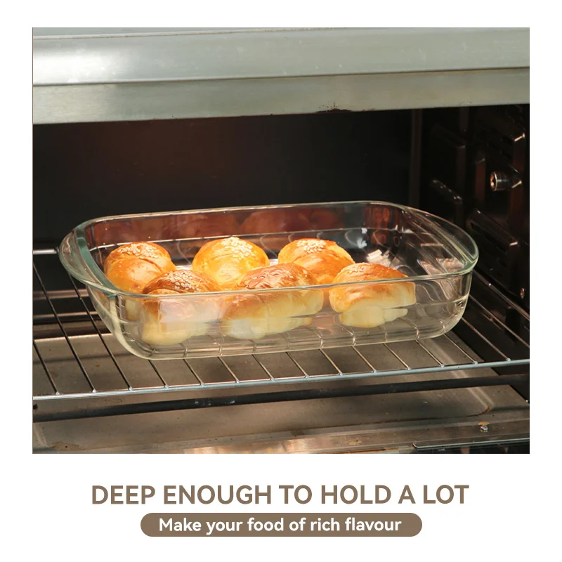 IKOO Borosilicate Glass Baking Dish 800ml-3600ml with Vented Lid