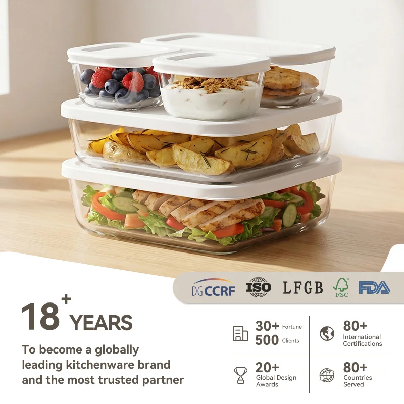 IKOO Modular Meal Prep Containers Glass With Lids