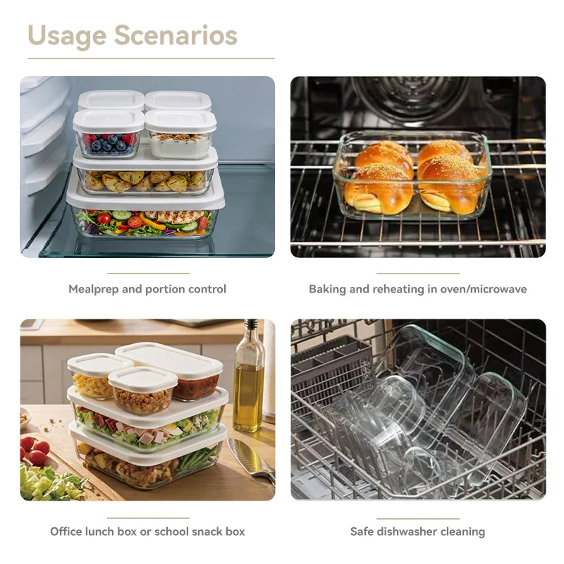 IKOO Modular Meal Prep Containers Glass With Lids
