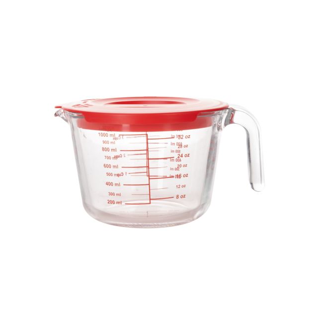 Heat Resistant Glass Measuring Cup 500ml 1000ml with PP Lid