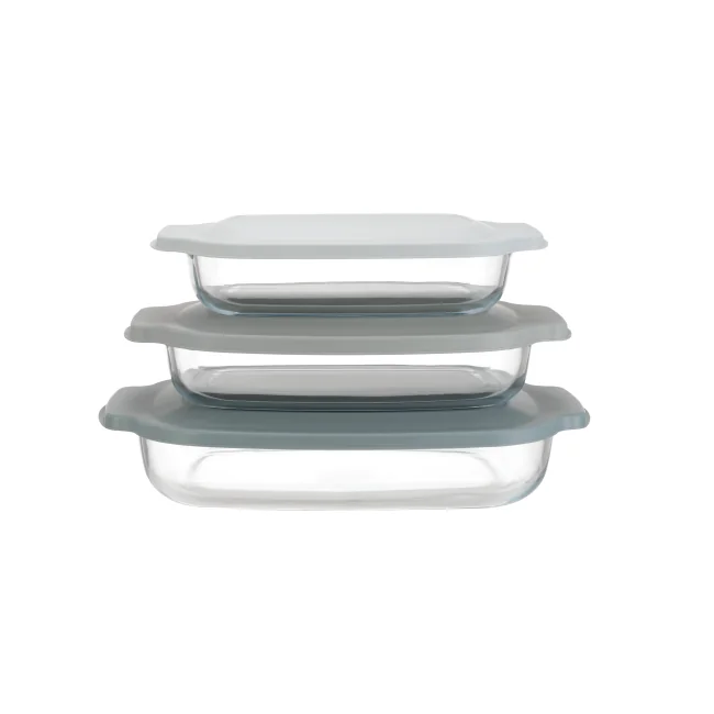 High Borosilicate Glass Baking Dish with BPA-Free PP Lid 0