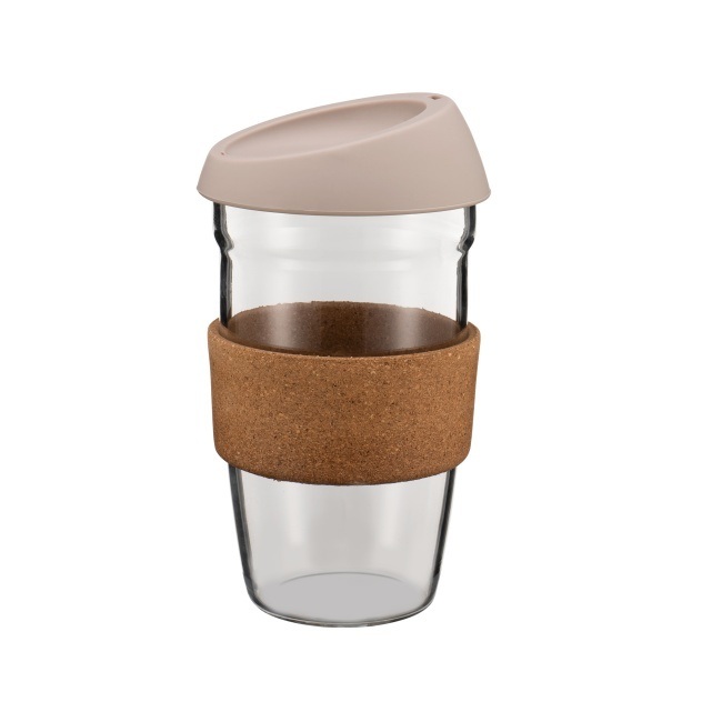 IKOO Reusable Leak-proof Glass Coffee Mug with Lid Lock